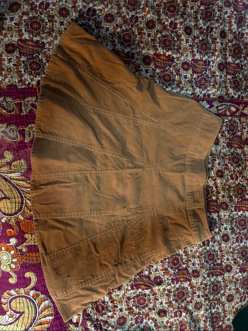 Bass Brown Corduroy A-Line Skirt